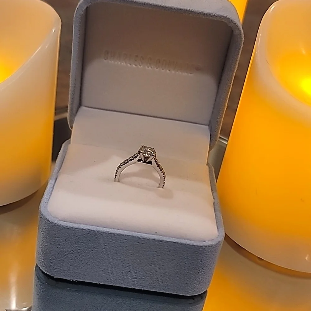 Moissanite Solitaire Ring - Picture 3 of 8